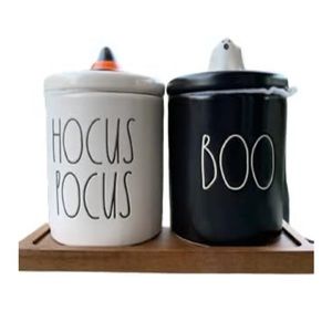Rae Dunn Halloween Canisters with Tray